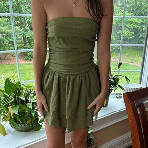 Cider Tube Top Green Dress